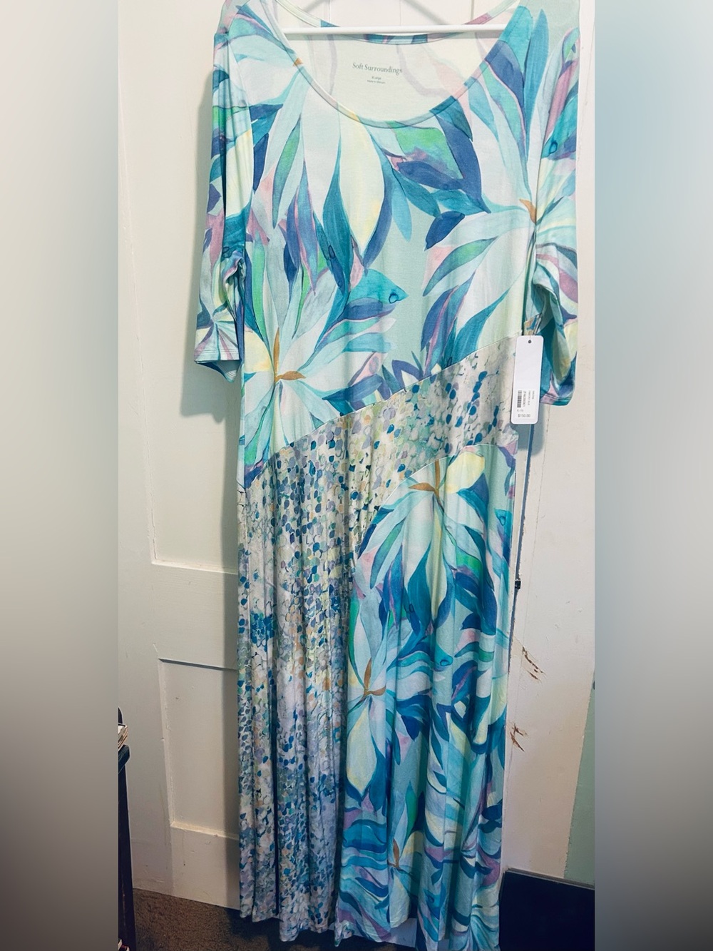 Soft Surroundings Stella Dress XL (18) Painterly Blue